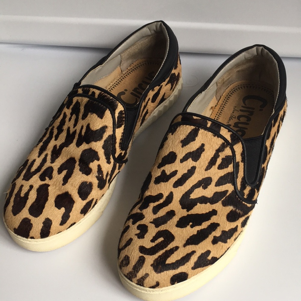 Sam EdelmanCircus calfhair leather canvas loafers